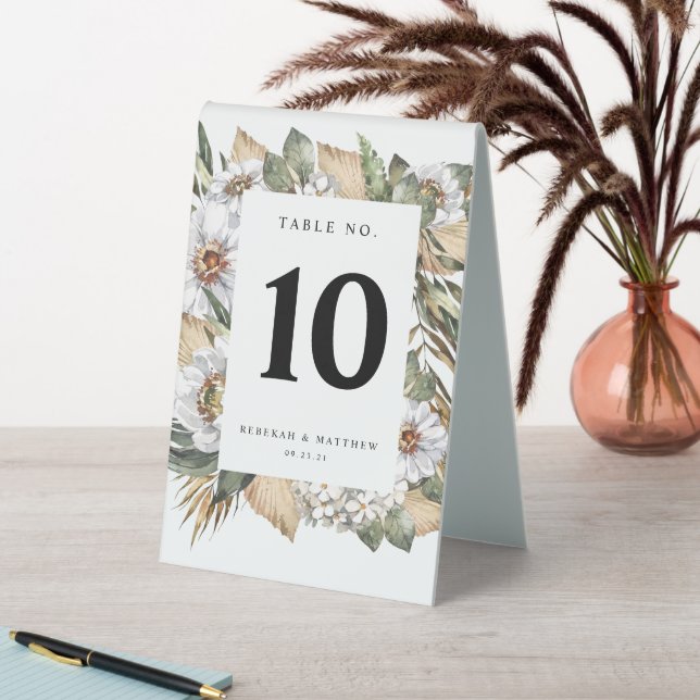 White Botanical Bohemian Table Tent (In SItu (Table))