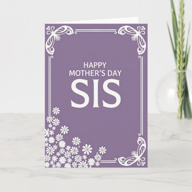 White Botanical Mothers Day Card (Front)