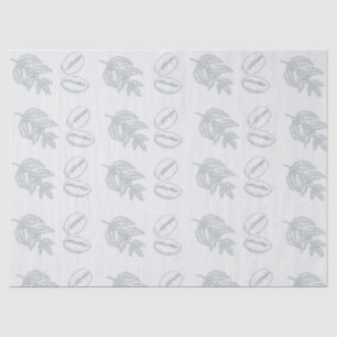 White Botanical Specialty Coffee Bean Tissue Paper