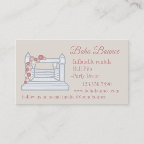 White Bounce House Inflatable Party Rentals Business Card