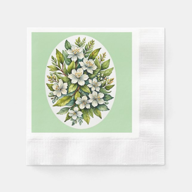 White Bouquet  Napkins (Front)