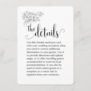White Bouquet We Do Calligraphy Wedding Details Enclosure Card