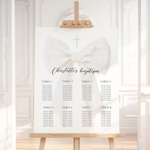 White Bow Baptism Seating Chart Foam Board