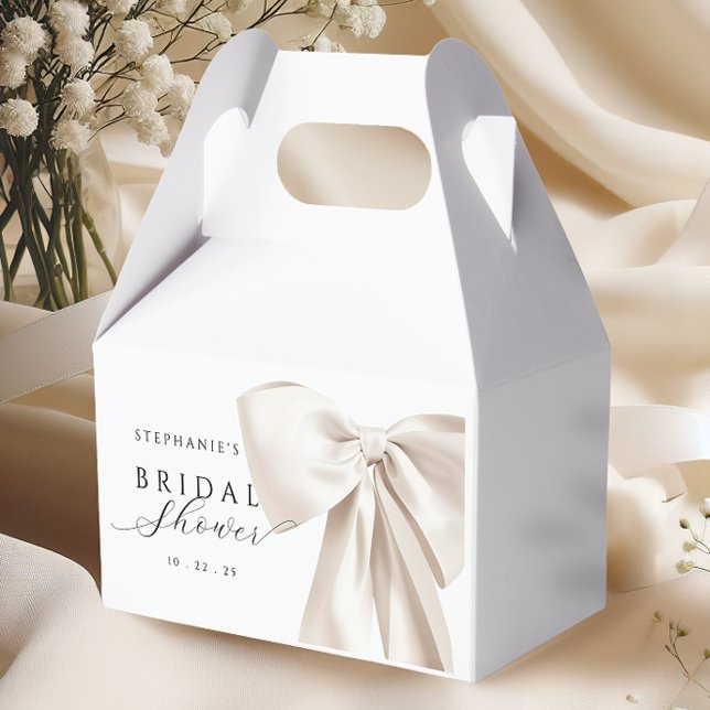 White Bow Bridal Shower Favor Boxes (Creator Uploaded)