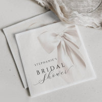White Bow Bridal Shower Napkins