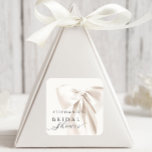 White Bow Bridal Shower Sticker<br><div class="desc">White Bow Bridal Shower Sticker</div>