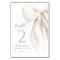 White Bow Bridal Shower Table Card
