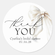 White Bow Favors Bridal Shower Thank You
