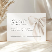 White Bow Guess How Many Game Card