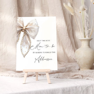 White Bow Help the Busy Mom Address an Envelope Poster