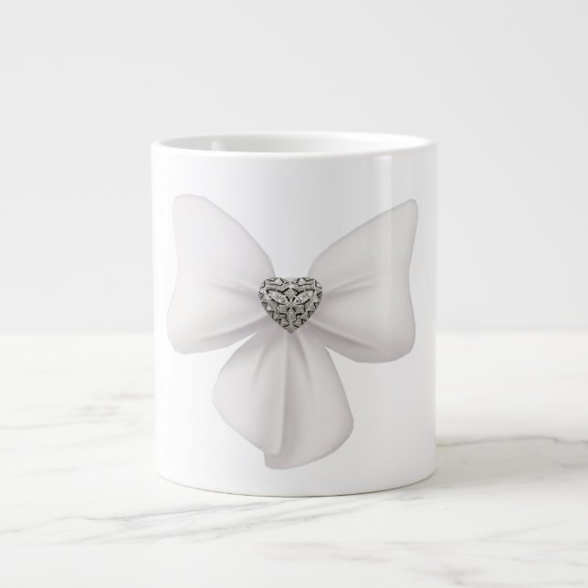 White Bow Jumbo Mug (Front)
