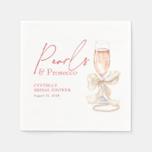 White Bow Pearls & Prosecco Blush Bridal Shower