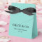 White Bow Teal Blue Bridal Shower Favor Box