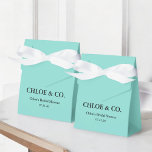 White Bow Teal Blue Bridal Shower Favor Box<br><div class="desc">White Bow Teal Blue Bridal Shower Favor Box</div>