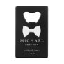 White Bow Tie Best Man Personalized Wedding Credit Card Bottle Opener