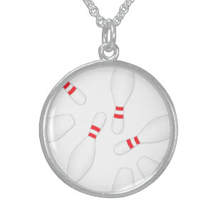 white bowling pins jewelry necklace