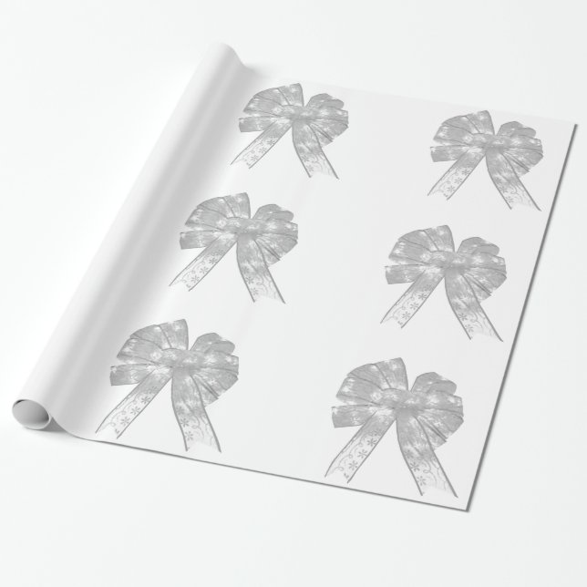 White Bows Wrapping Paper (Unrolled)