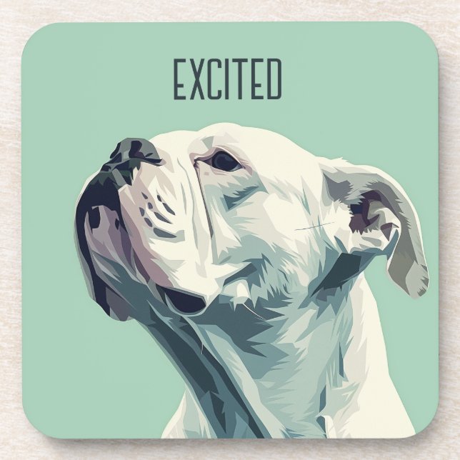 White Boxer Beverage Coaster (Front)