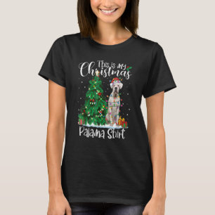 White Boxer Christmas Lights Pajama Dog Xmas T-Shirt