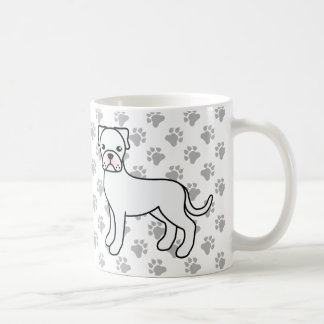 White Boxer Cute Cartoon Dog Coffee Mug