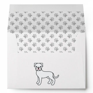 White Boxer Cute Cartoon Dog Envelope