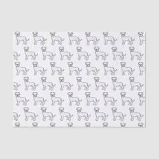 White Boxer Cute Cartoon Dog Pattern Tissue Paper