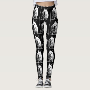 White Boxer dog art leggings