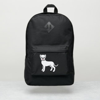 White Boxer Dog Cute Cartoon Dog Illustration Port Authority® Backpack