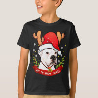 White Boxer Dog Reindeer Christmas Gift Boys Girls