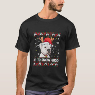 White Boxer Dog Santa Ugly Christmas Sweater Funny