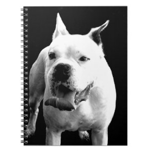 White Boxer dog spiral notebook