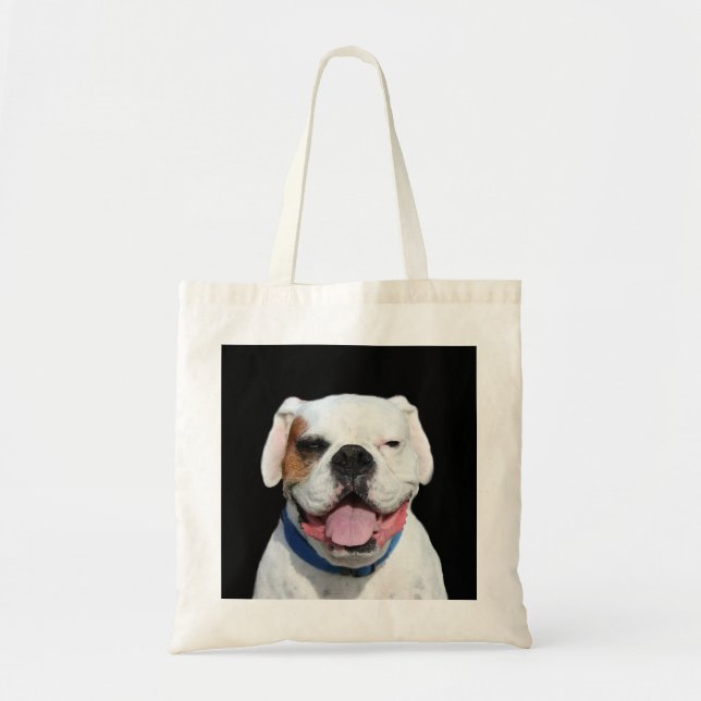 White Boxer Dog Tote Bag (Front)