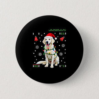 White Boxer Dog Ugly Christmas Sweater Funny Xmas  Button