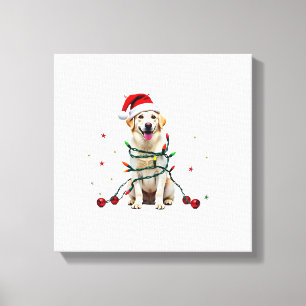 White Boxer Dog Ugly Christmas Sweater Funny Xmas Canvas Print