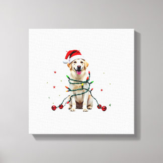 White Boxer Dog Ugly Christmas Sweater Funny Xmas  Canvas Print