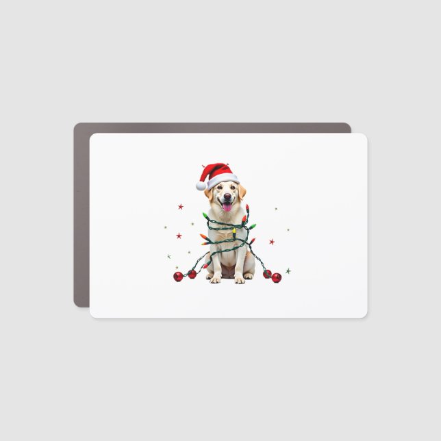 White Boxer Dog Ugly Christmas Sweater Funny Xmas  Car Magnet (Front)