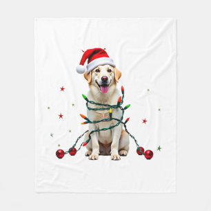 White Boxer Dog Ugly Christmas Sweater Funny Xmas  Fleece Blanket