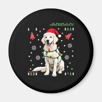 White Boxer Dog Ugly Christmas Sweater Funny Xmas  Magnet