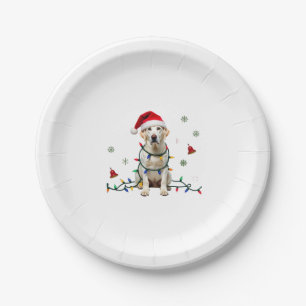 White Boxer Dog Ugly Christmas Sweater Funny Xmas Paper Plates