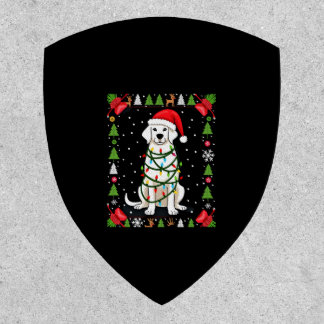 White Boxer Dog Ugly Christmas Sweater Funny Xmas  Patch