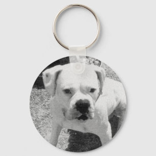 White Boxer Keychain