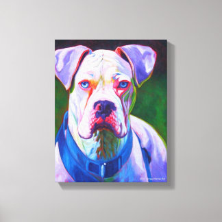 White Boxer on Wrapped Canvas Print