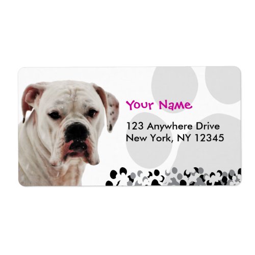 White Boxer Photo Label