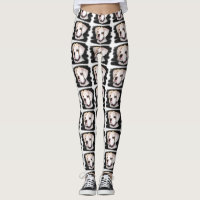 White boxer puppy dog leggings