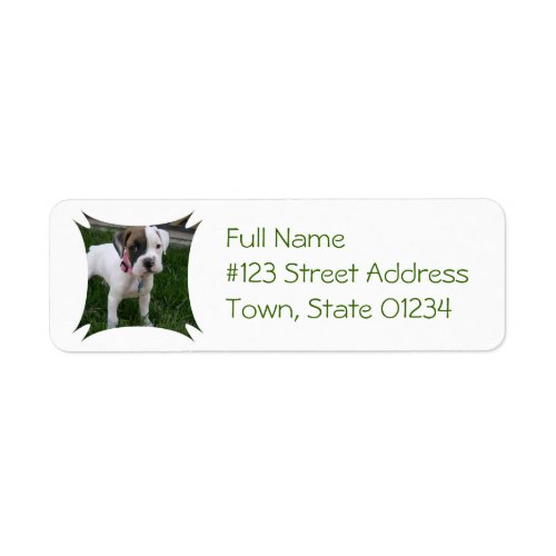 White Boxer Puppy Return Address Label