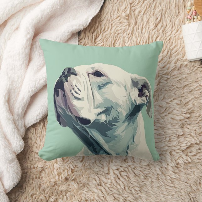 White Boxer Throw Pillow (Blanket)