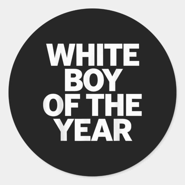 White Boy Of The Year  Classic Round Sticker (Front)