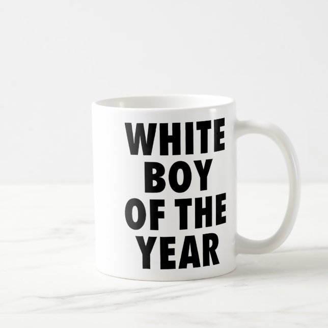 White Boy Of The Year For Men Boys Kids Funny  Coffee Mug (Right)