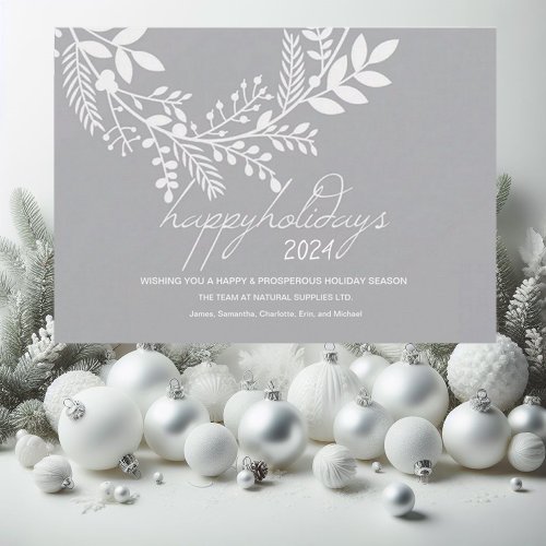White Branch on Gray Holiday Corporate Card