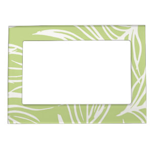 White Branches Leaves Green Pastel Gardener Summer Magnetic Frame